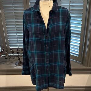 Johnny Was Blue and Green Plaid Blouse